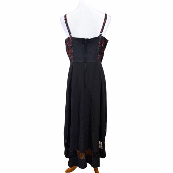 Y2K Royal Bones Daang Goodman Dress Size 3X Gothic Witchy Hi Low Whimsigoth Rose - Picture 5 of 11